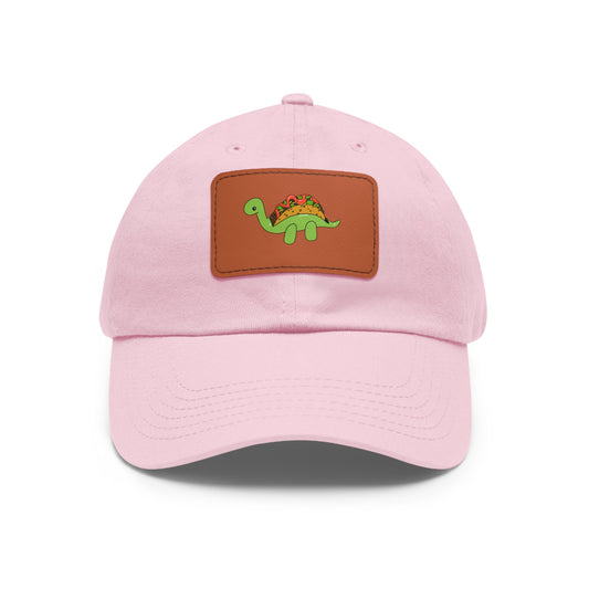 Dad Hat with Leather Dino Taco Patch