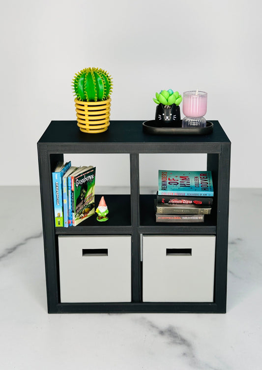 Scandinavian Cube Storage Shelf Replica with 2 Storage Bins - 1:6 Scale